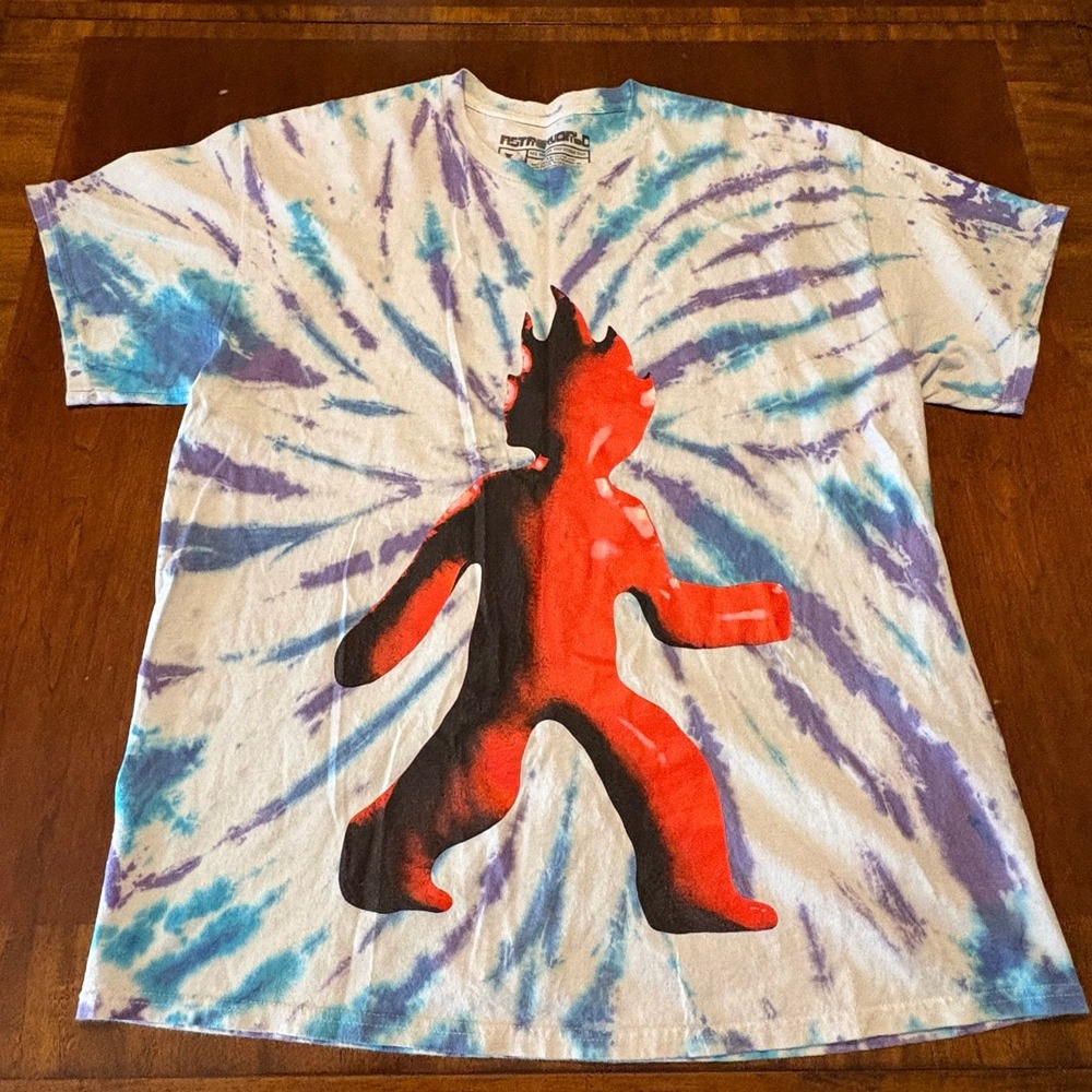 Travis Scott Astroworld Festival 2021 Shirt - Man on Fire Tie Dye -‎ Size L